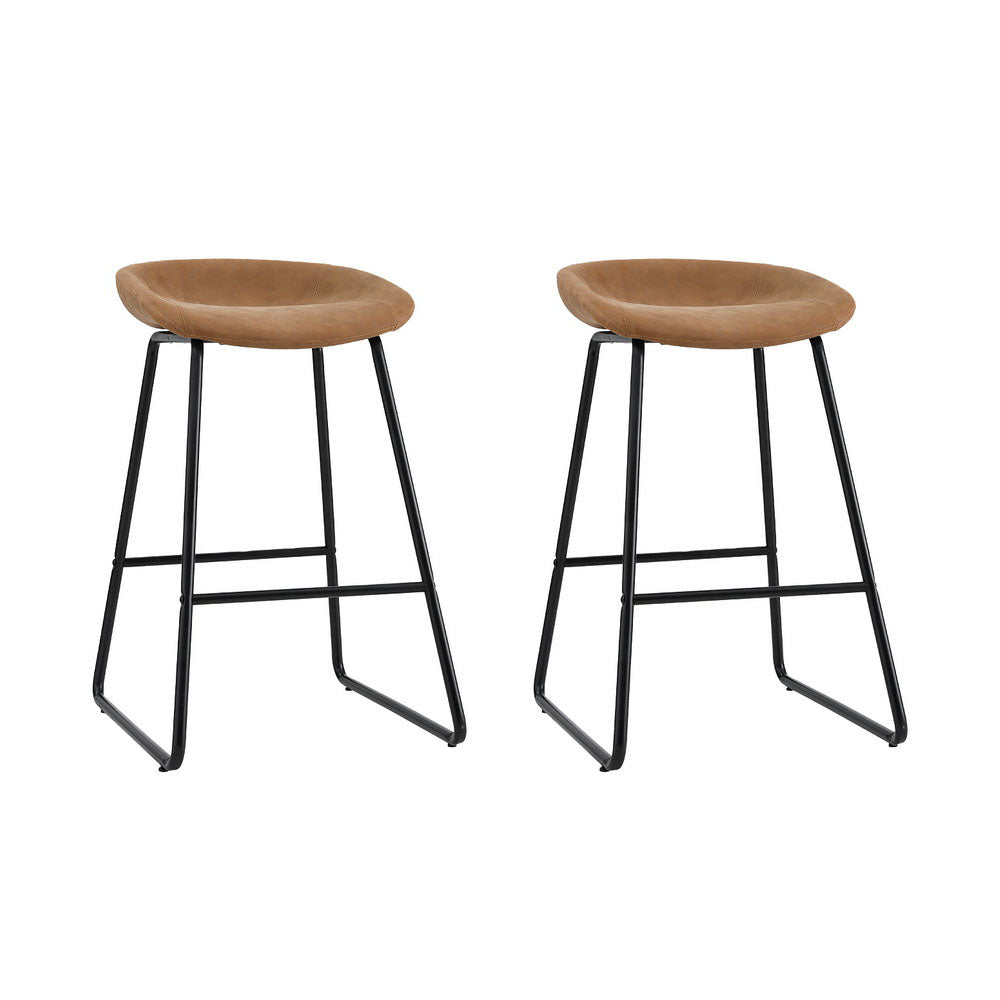 Ludovic Bar Stools - Brown (Set of 2)