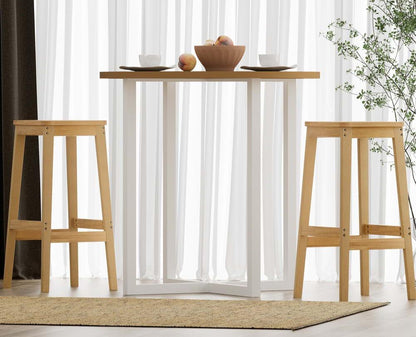 Bamboo and Rattan Barstools - Square (Set of 2)