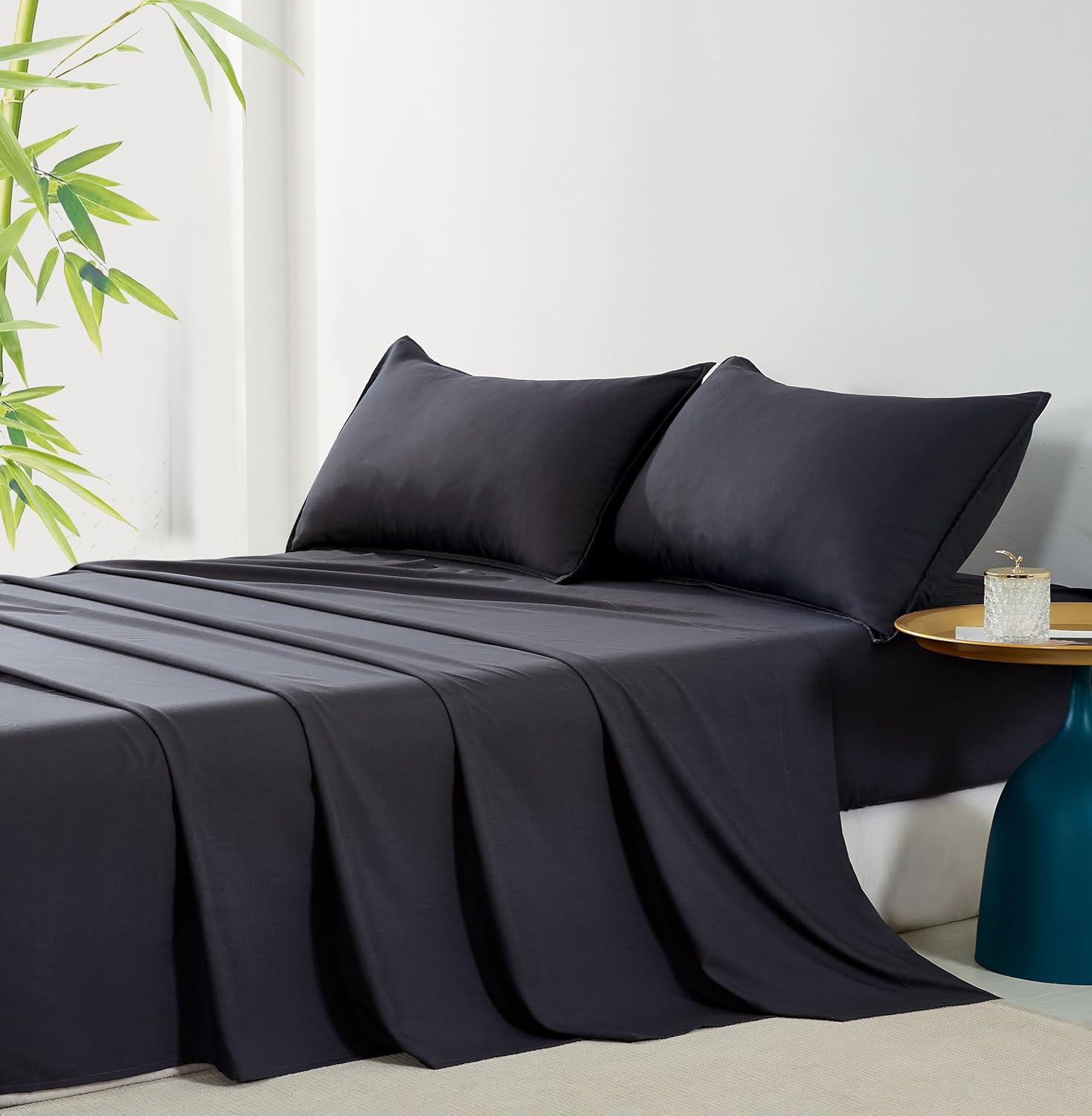 Bamboo Microfibre Sheet Set Charcoal