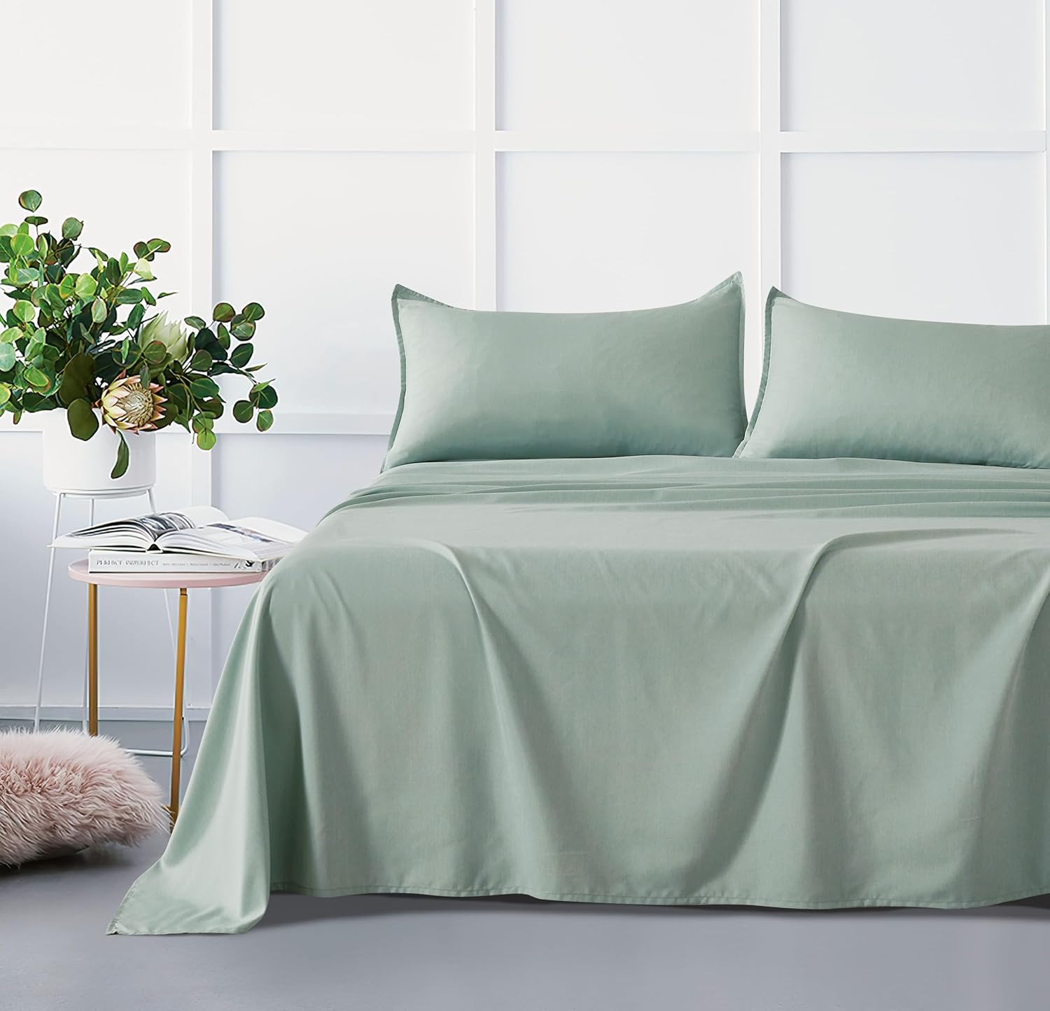 Bamboo Microfibre Sheet Set Sage Green