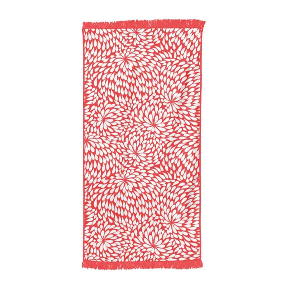 Beach Towel with Tassels - Red