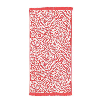 Beach Towel with Tassels - Red