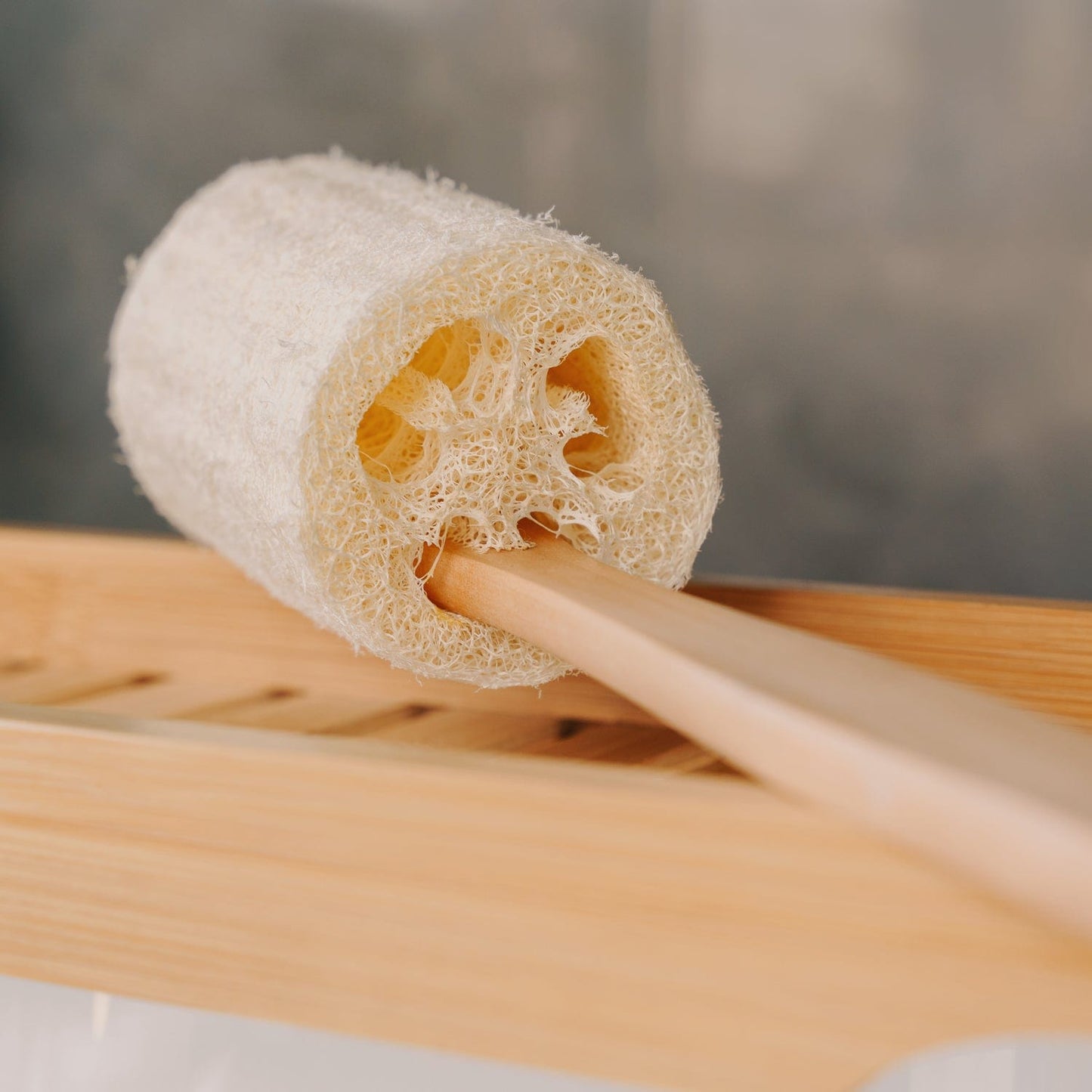 Eco Loofah with Wood Handle