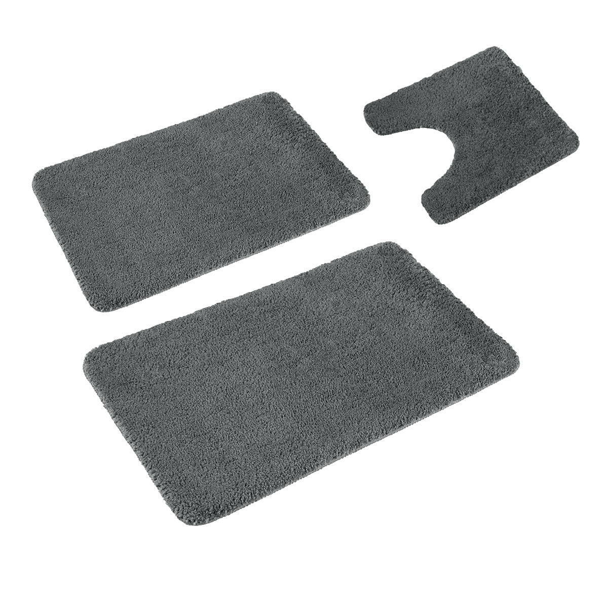 Florenz Bathroom Mat Set - Charcoal