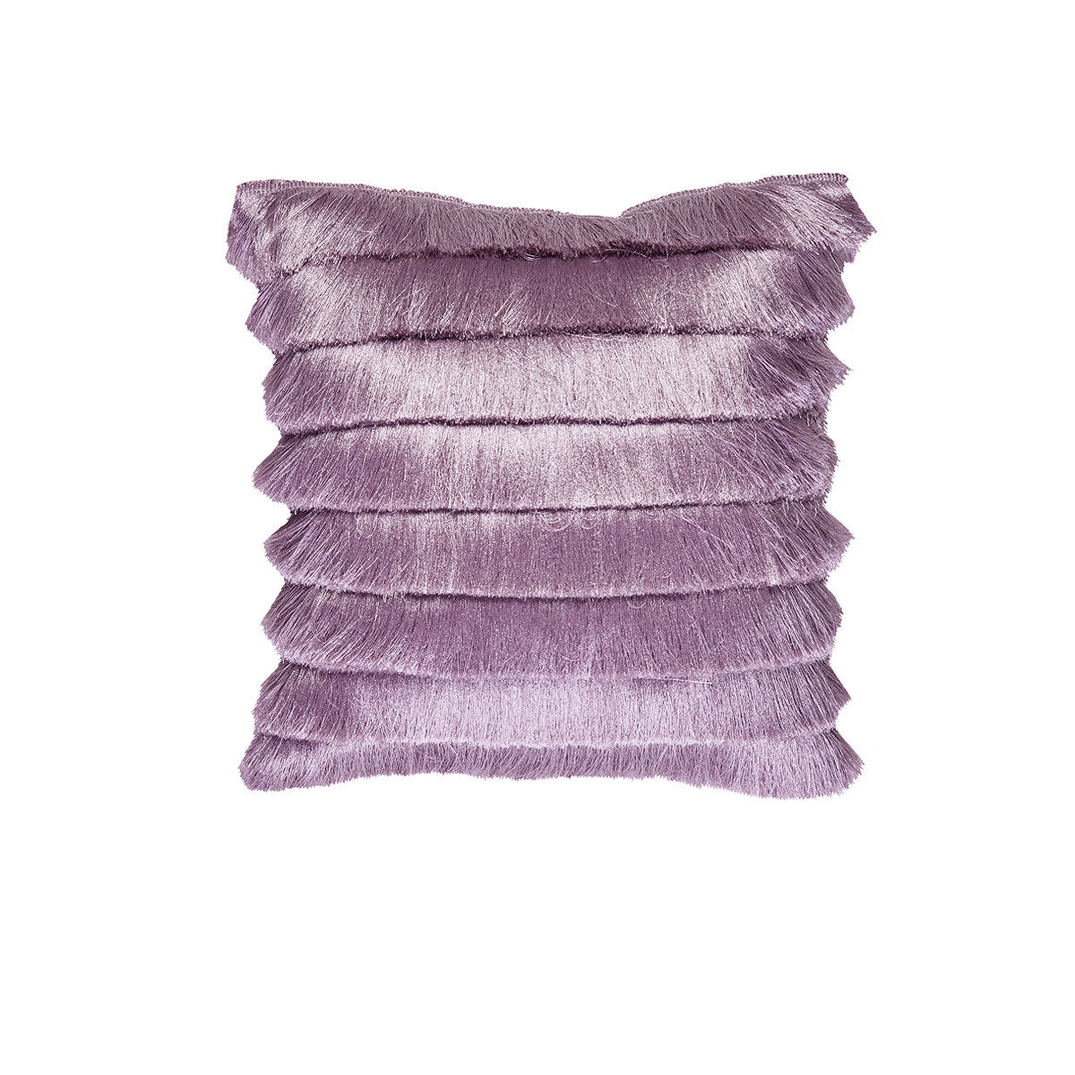 Fringy  Luxury Cotton Filled Cushion - Lilac