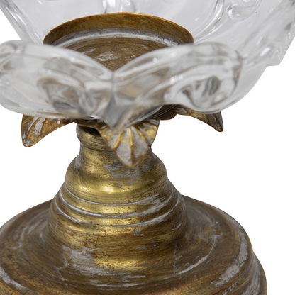 Lustre & Glass Lotus Pillar Candle Holder