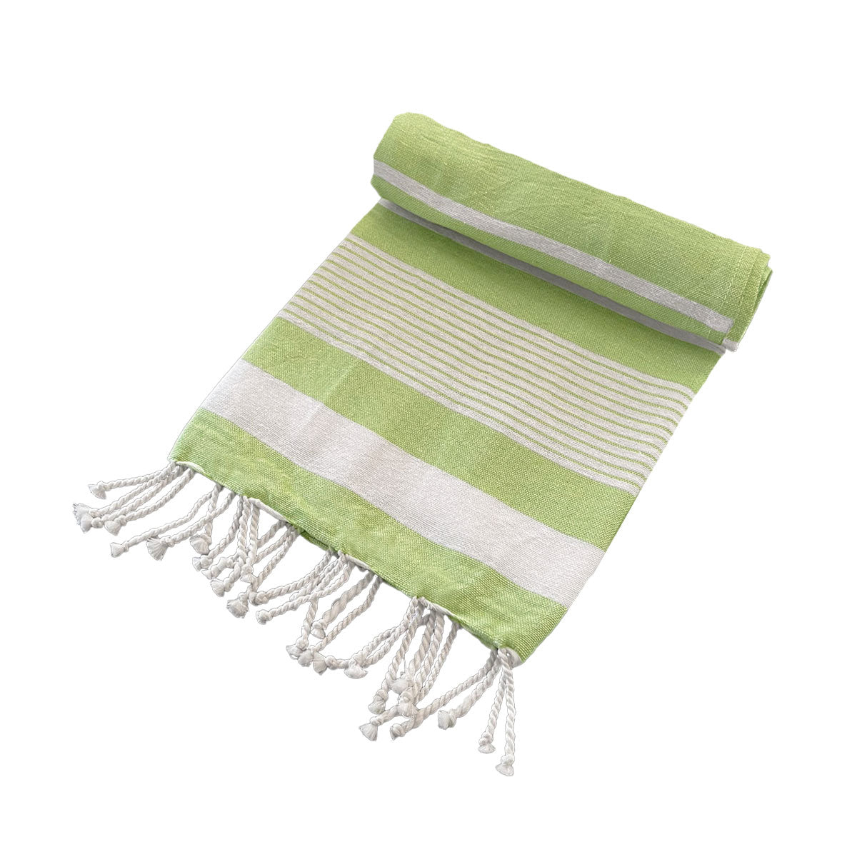 Turkish Towel With Tassels - Green