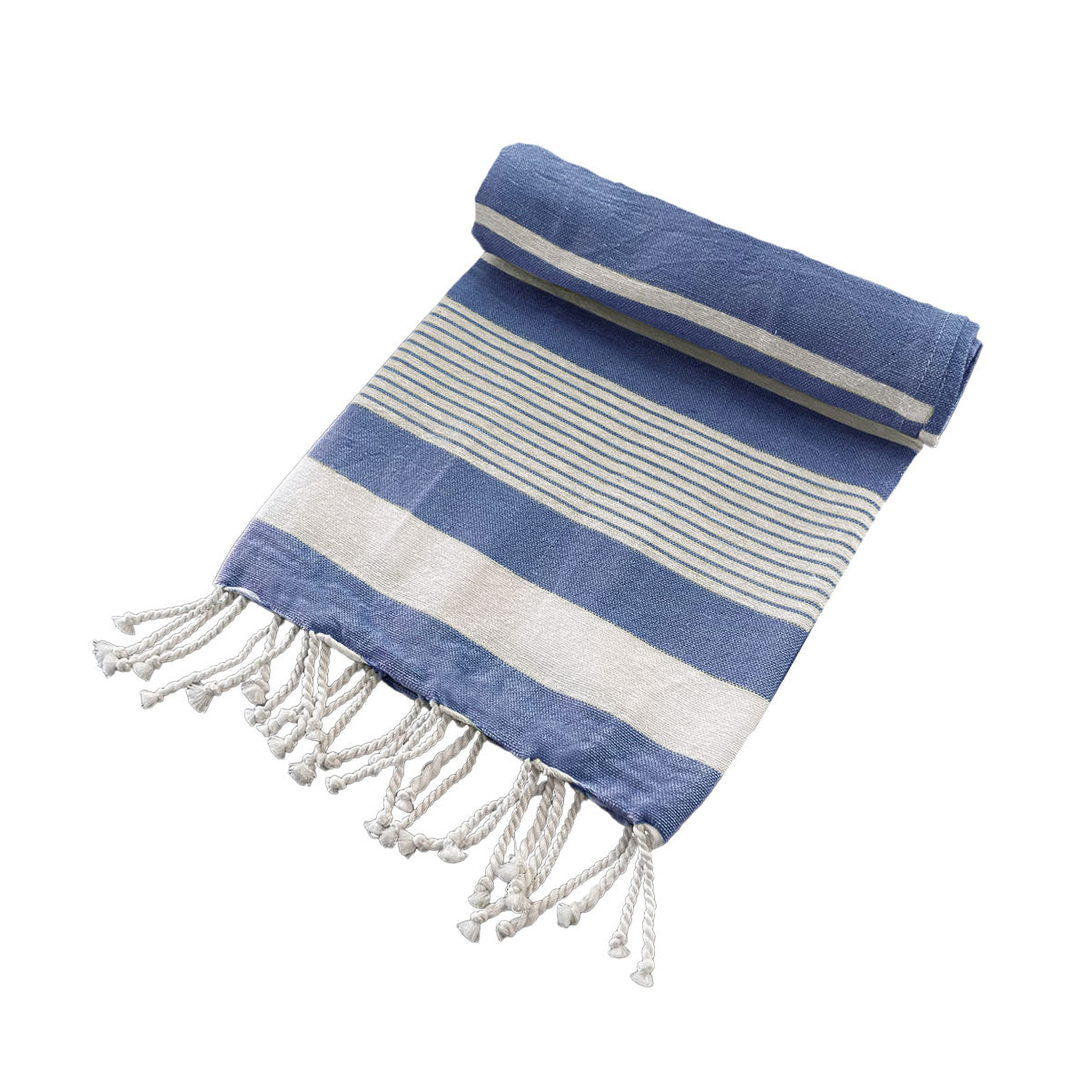 Turkish Towel With Tassels - Navy