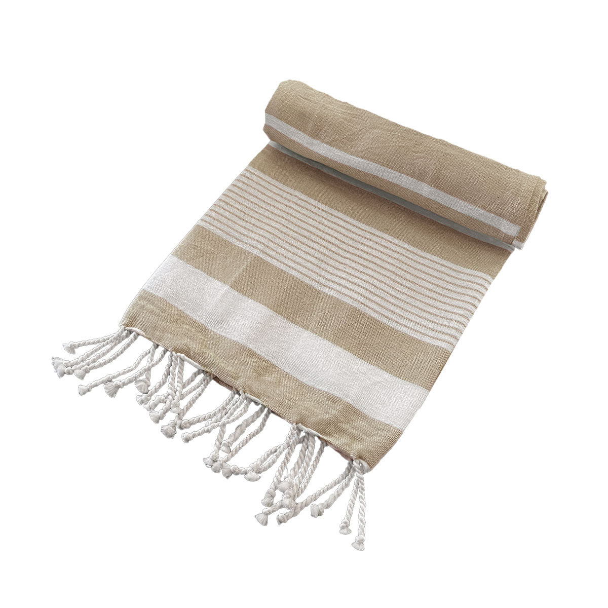 Turkish Towel With Tassels - Taupe