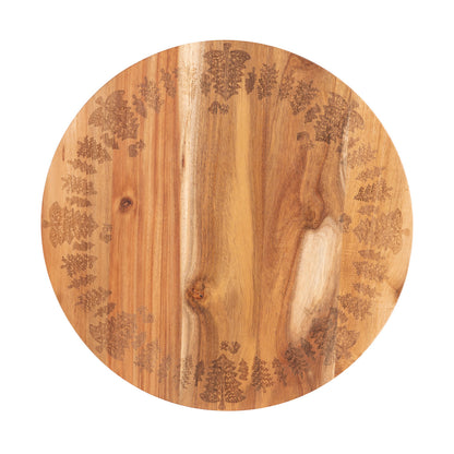 Wooden Lazy Susan Tray - Christmas Trees