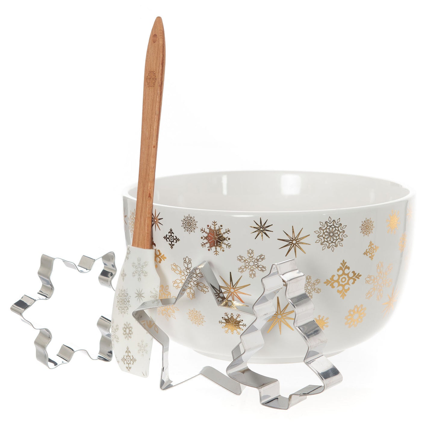 Snowflake Mini Mix Bowl Set - Gold