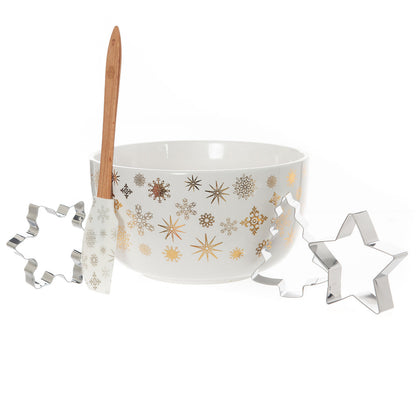 Snowflake Mini Mix Bowl Set - Gold