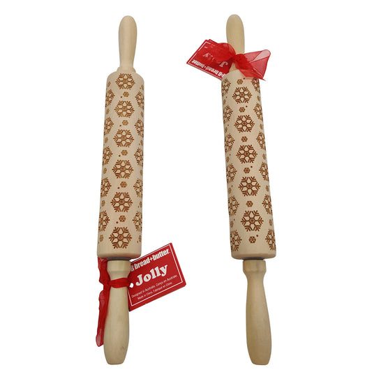 Laser Etch Wooden Rolling Pin - Snowflake