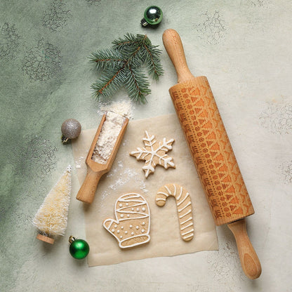 Fairisle Laser Etch Wooden Rolling Pin