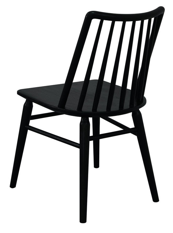 Riviera Solid Oak Dining Chair - Black (Set of 2)