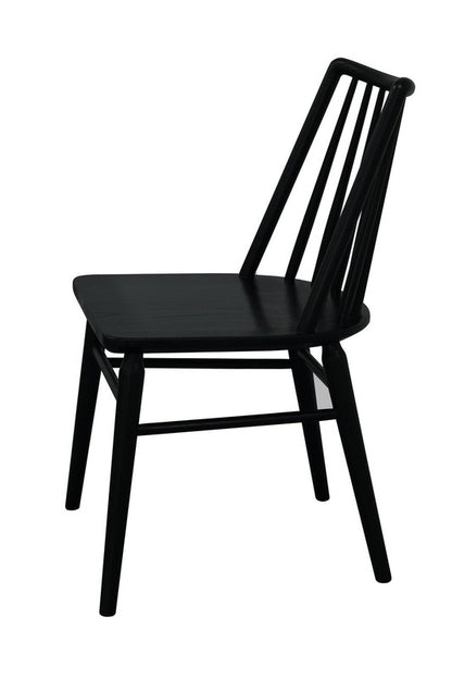 Riviera Solid Oak Dining Chair - Black (Set of 2)