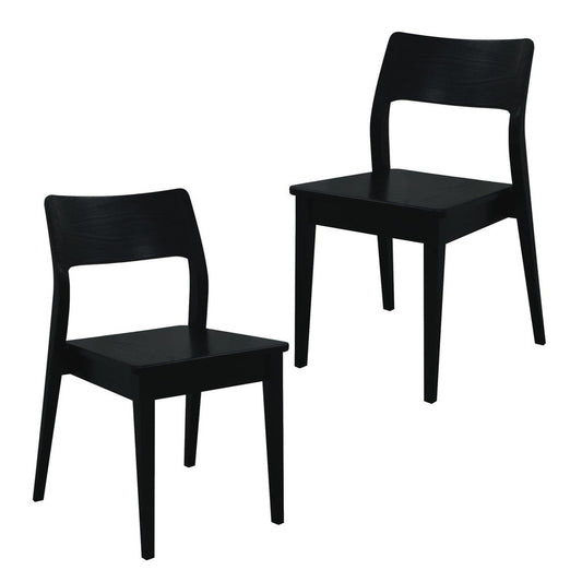 Providence Solid Oak Dining Chair - Black (Set of 2)