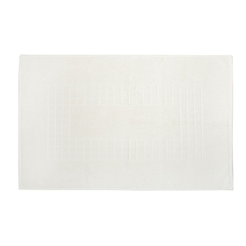 Microfibre Bath Mat Check Design - Cream