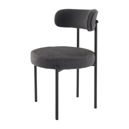 Chic Boucle Elsa Dining Chairs - Charcoal (Set of 2)