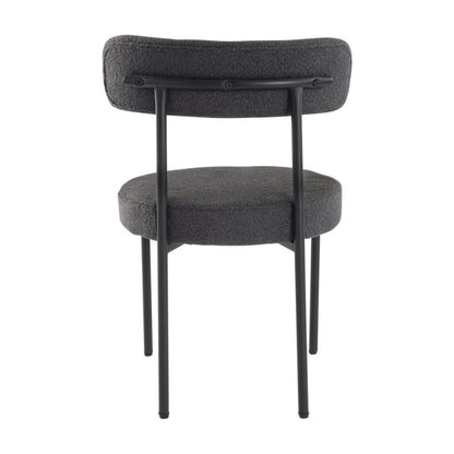 Chic Boucle Elsa Dining Chairs - Charcoal (Set of 2)