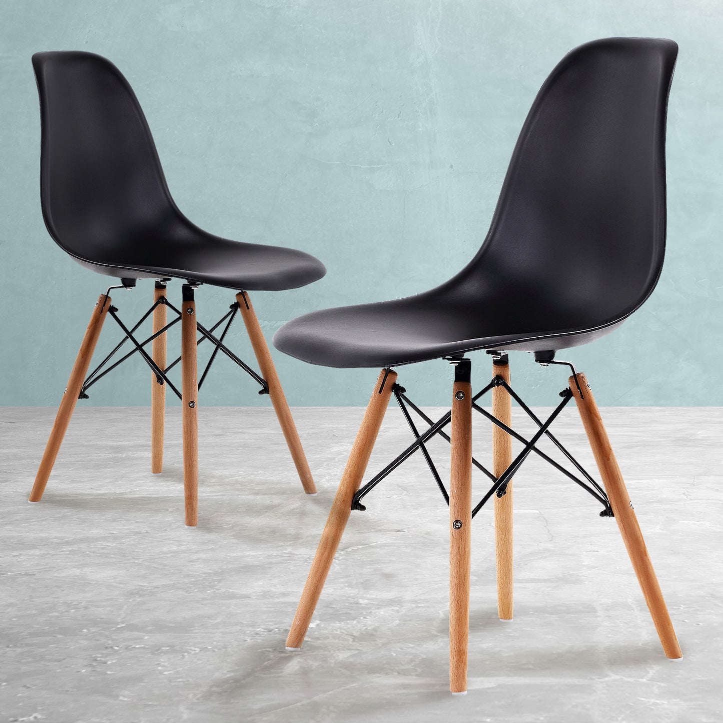 La Bella Retro Dining Chair - Black (Set of 2)