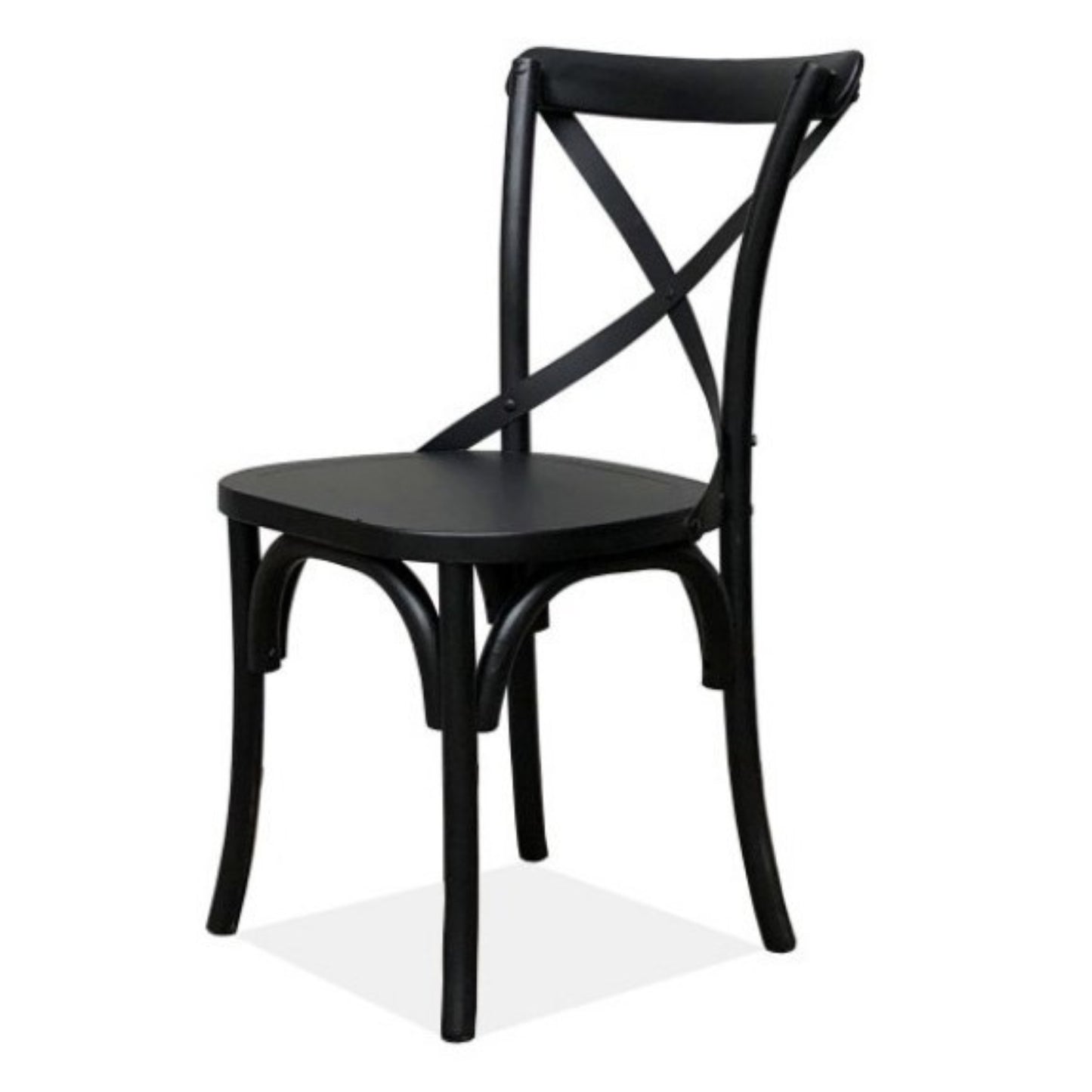 Rustica Solid Timber Dining Chairs - Black (Set of 2)