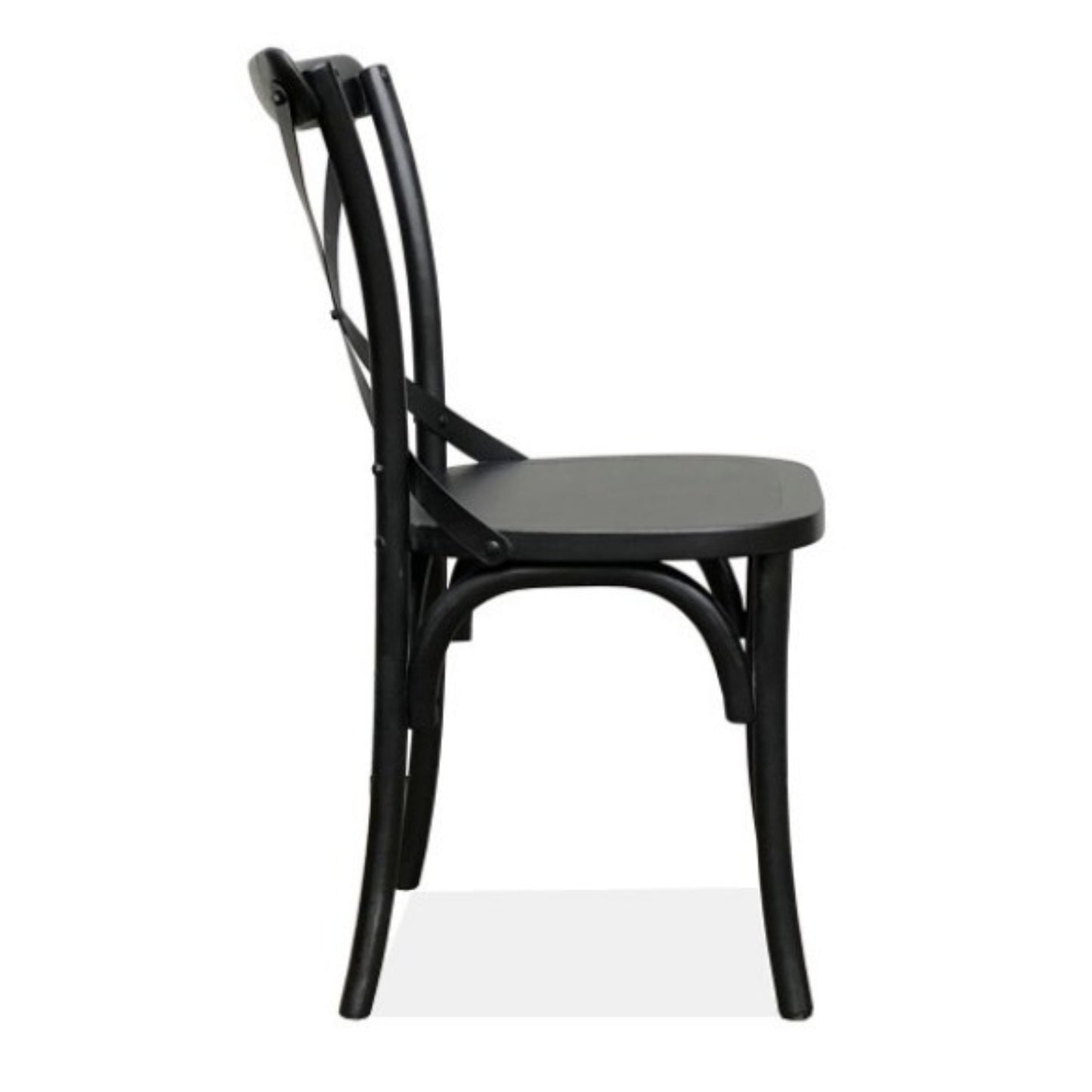 Rustica Solid Timber Dining Chairs - Black (Set of 2)