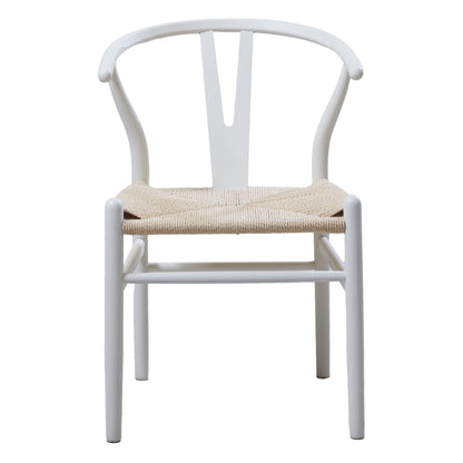 Hans Wegner Replica Wishbone Dining Chair - White (Set of 2)