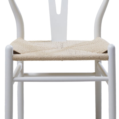 Hans Wegner Replica Wishbone Dining Chair - White (Set of 2)