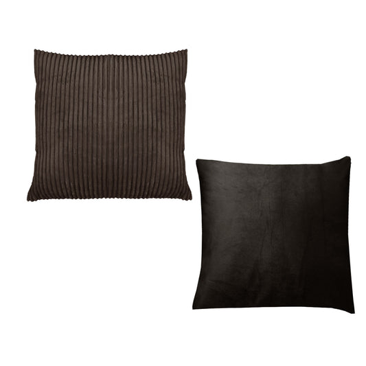 Calico Cordury Cushions - Chocolate (Set of 2)