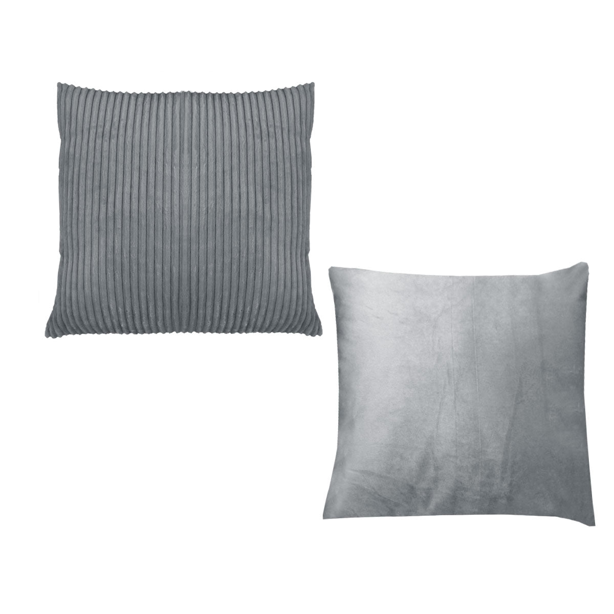 Calico Cordury Cushions - Grey (Set of 2)