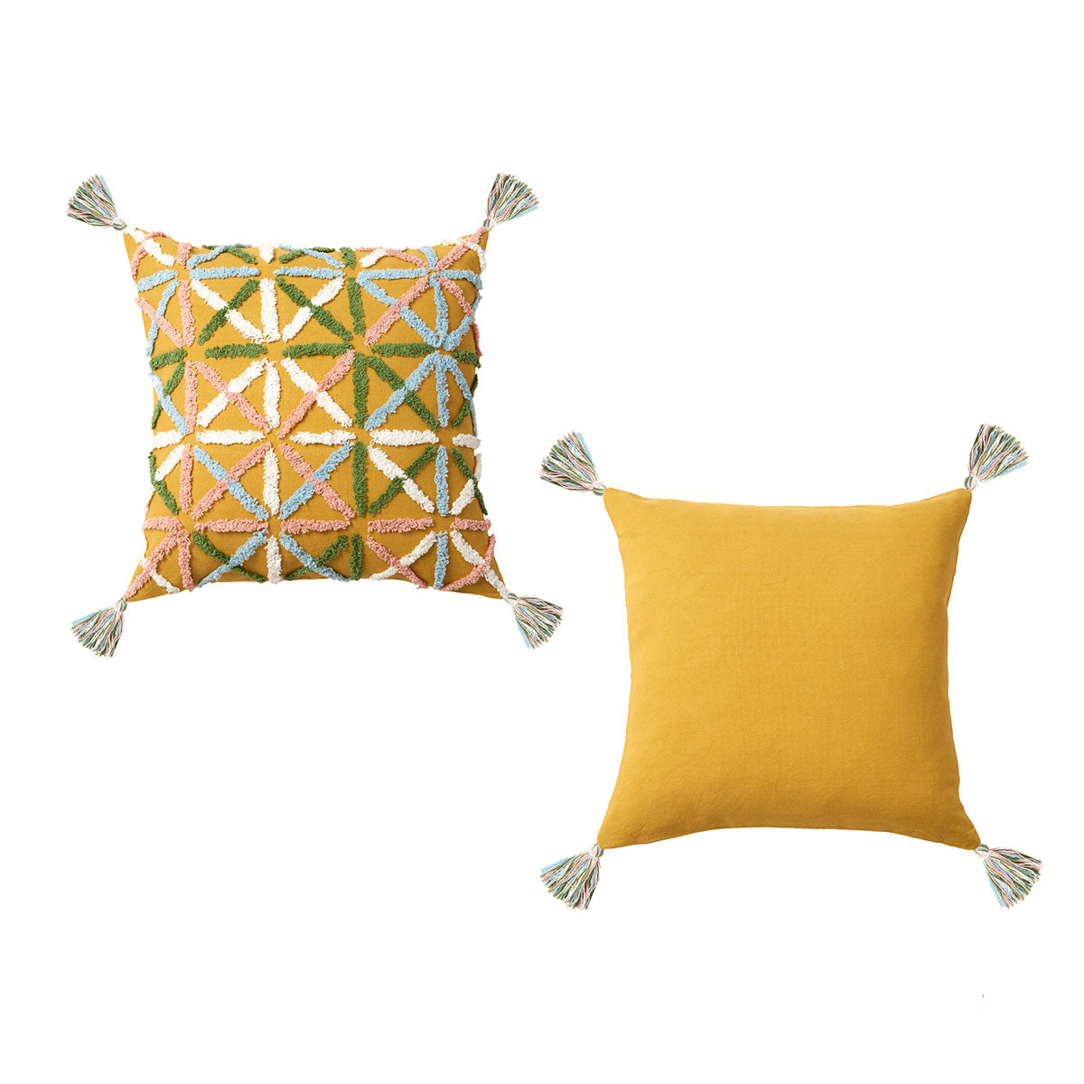 Adena Filled Square Cushion - Ochre