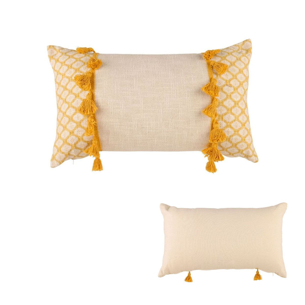 Eleni Rectangular Filled Cushion - Ochre