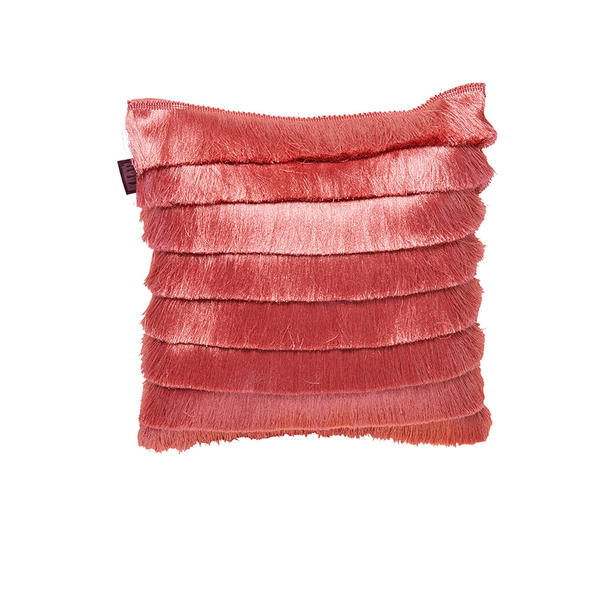 Fringy Luxury Cotton Filled Cushion - Coral