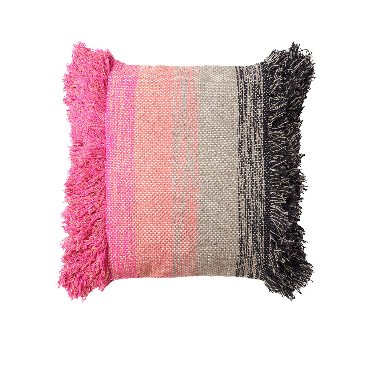 Layne Filled Square Cushion -Black/Pink