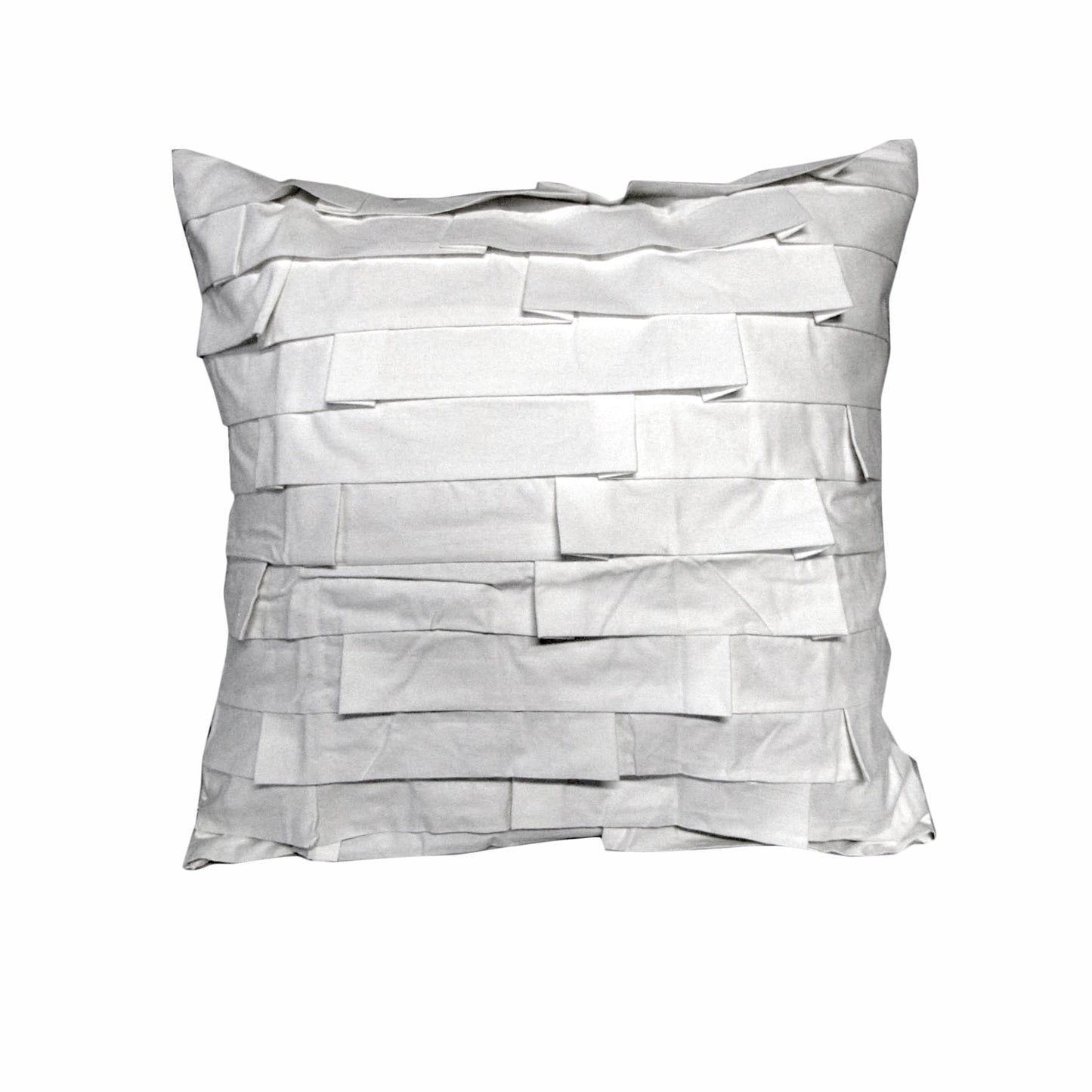 Pleats Square Filled Cushion - White