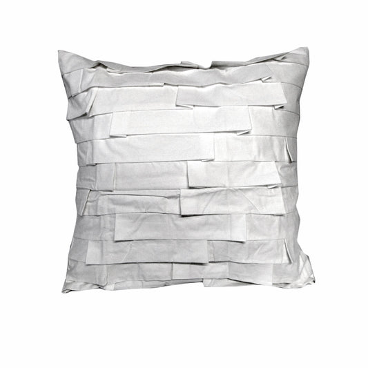 Pleats Square Filled Cushion - White