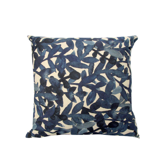 Leave Ink Filled Cushion - Blue