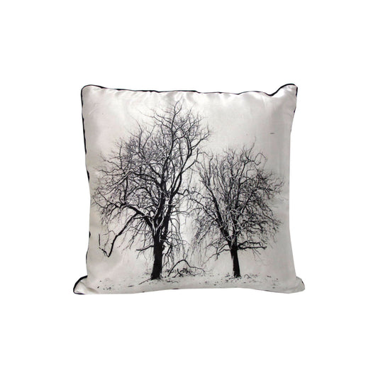 Black Tree Silk Filled Cushion