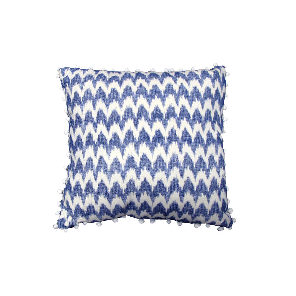 Valtina Pom Pom Filled Cushion - Blue