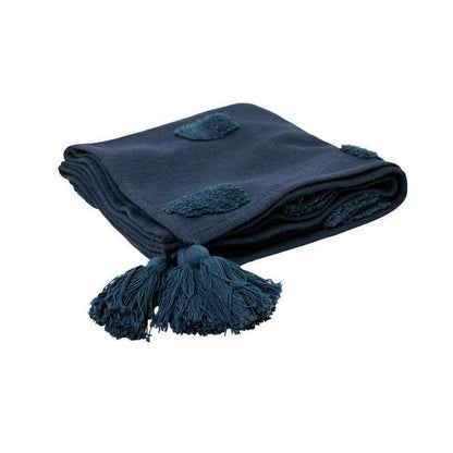 Quinn 100% Cotton Textured Throw - Indigo