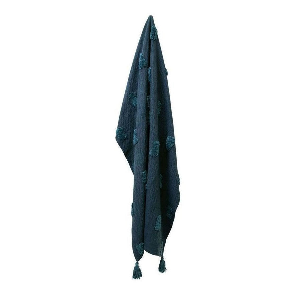 Quinn 100% Cotton Textured Throw - Indigo