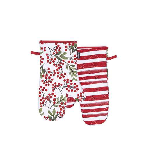 Berry Berry Christmas Oven Mitts - Set of 2