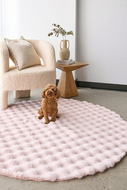 Bubble Round Rug - Blush (100X100)