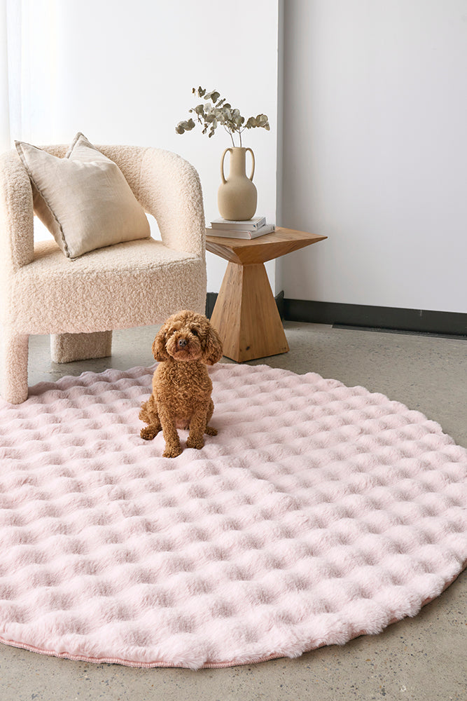 Bubble Round Rug - Blush (200X200)