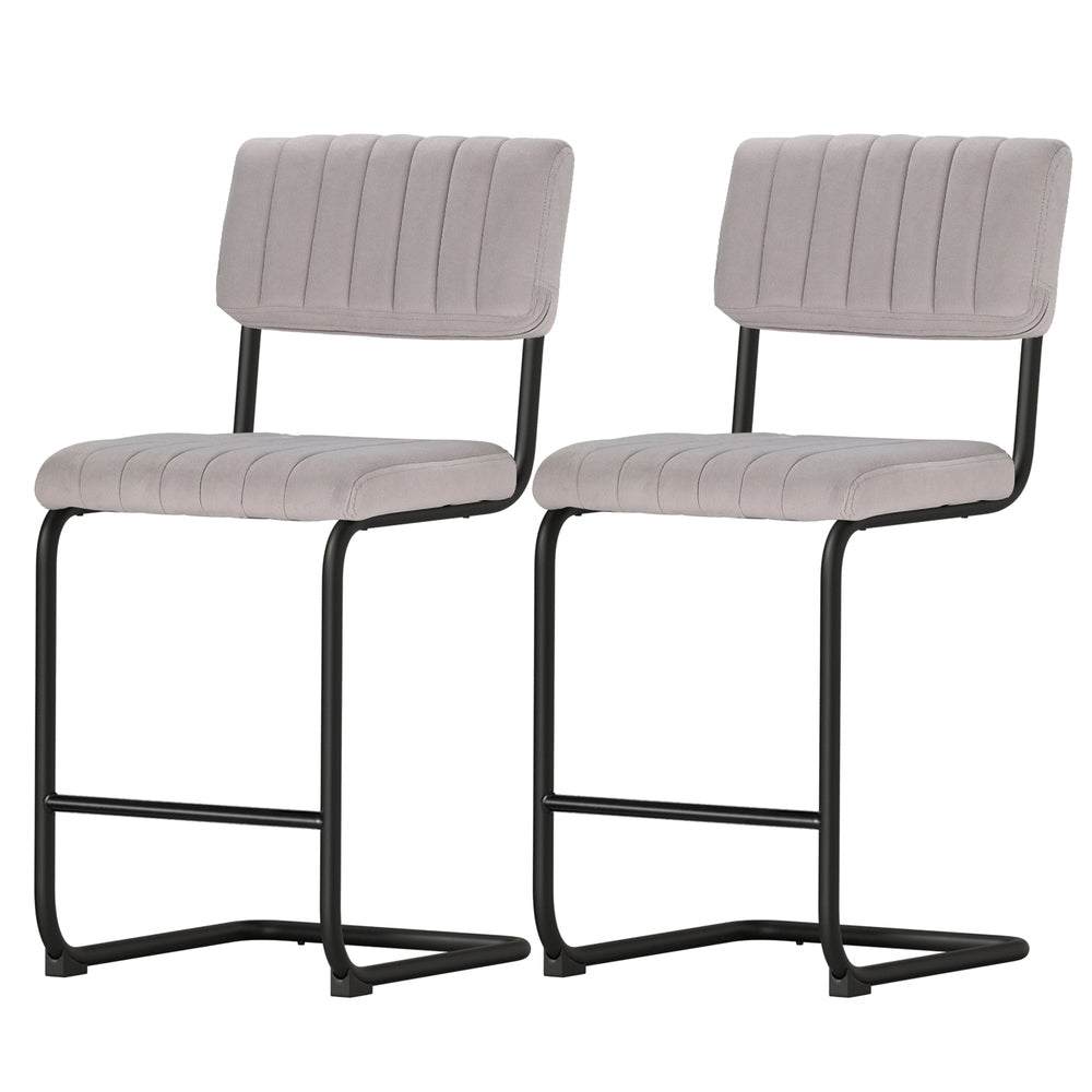 Velvet Bar Stools - Grey