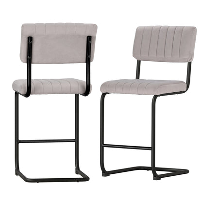 Velvet Bar Stools - Grey