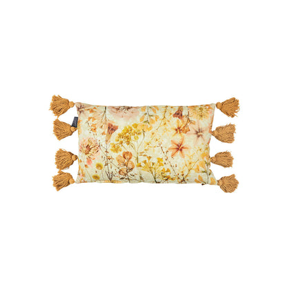 Wildflower Filled Oblong Cushion - Yellow