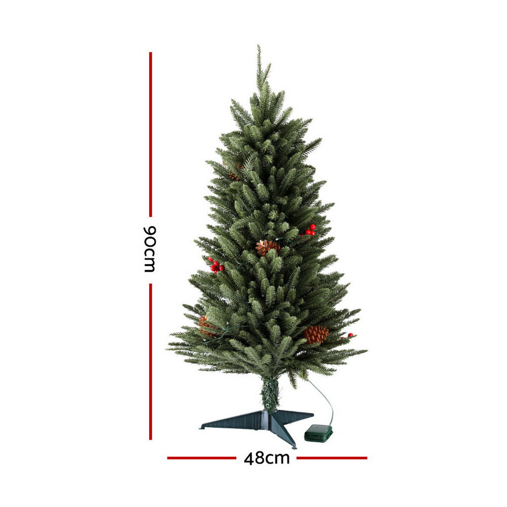 Mini Christmas Tree with LED Lights - 90cm