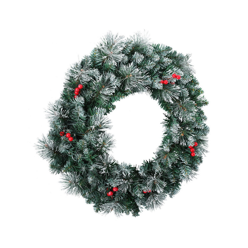 Wreath with LED Lights - Snowy Berries